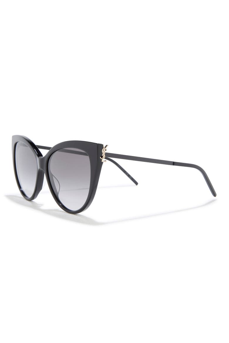 56mm Cat Eye Sunglasses, Alternate, color, BLACK BLACK SMOKE