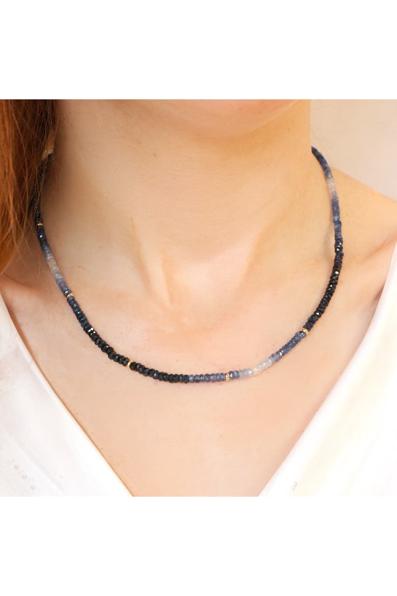 Blue Sapphire Ombre Bead Necklace, Alternate, color, Blue Sapphire