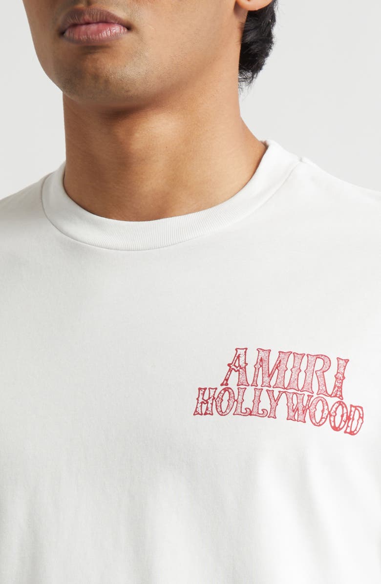 AMIRI Hollywood Oversize Logo Graphic T-Shirt, Alternate, color, Ivory