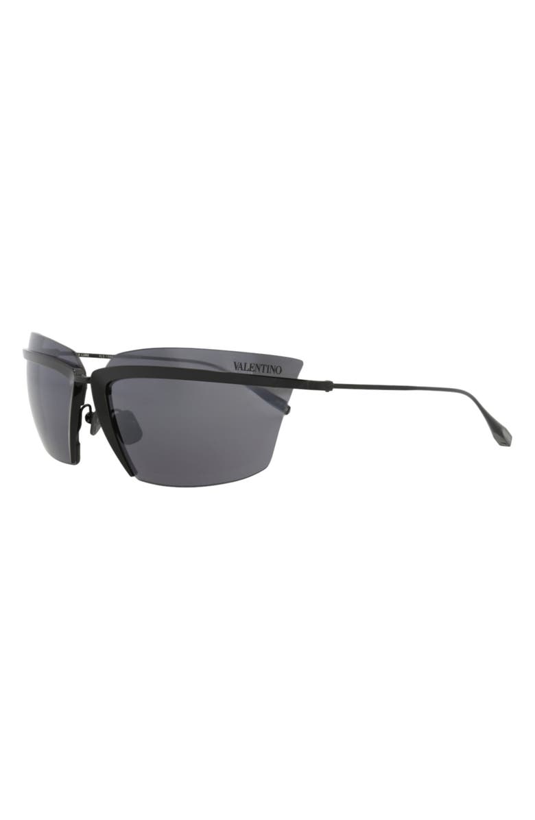 Valentino Special Edition 67mm Shield Sunglasses, Alternate, color, Black Black Grey