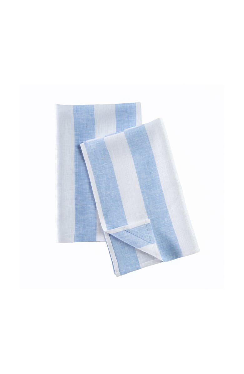 Solino Home Linen Kitchen Towels - Cabana Stripe, Alternate, color, Sky Blue And White