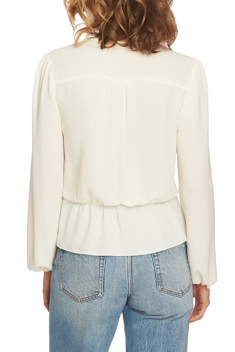 V-Neck Peplum Blouse, Alternate, color, SOFT ECRU