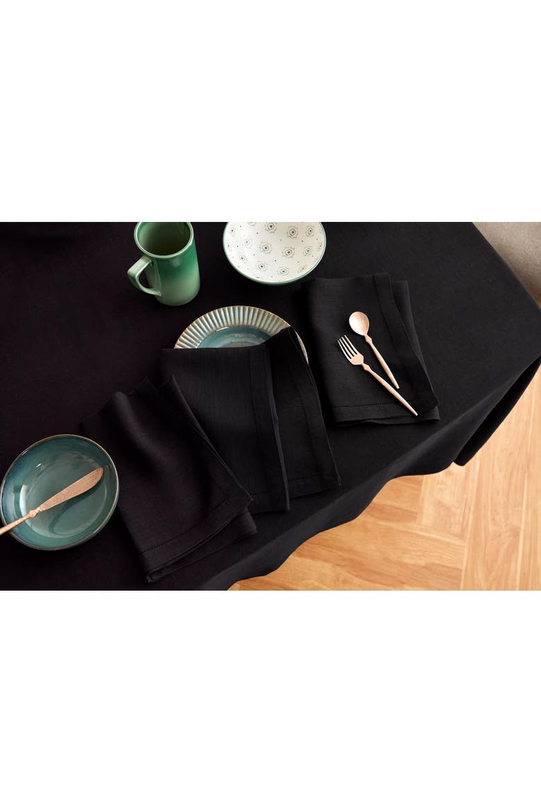 Linen Tablecloth - Sonoma Hemstitch, Alternate, color, Black