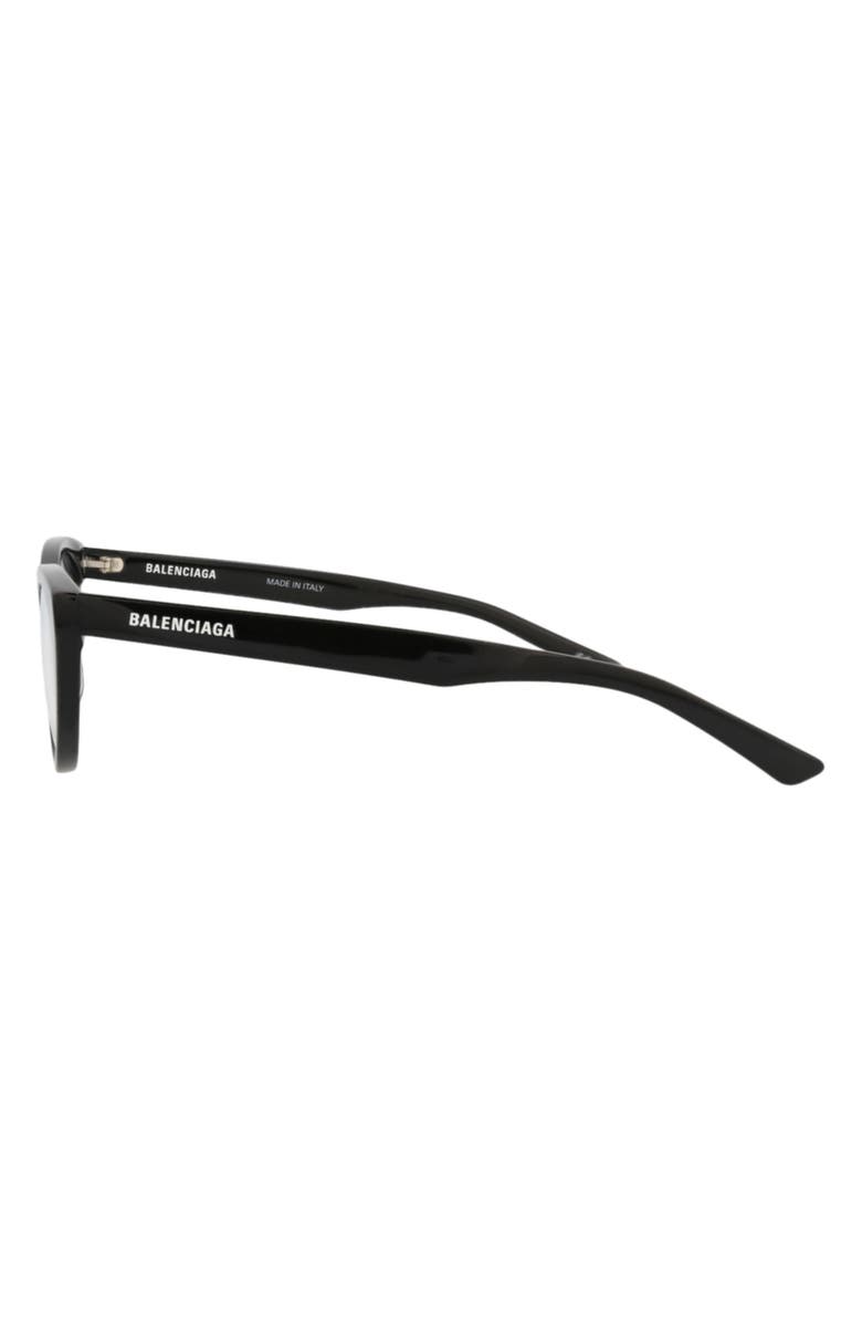 Balenciaga 52mm Cat Eye Optical Glasses, Alternate, color, Black Black Transparent