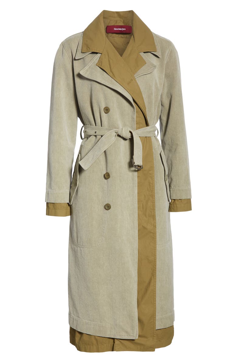 Sies Marjan Devin Layered Cotton Canvas Trench Coat, Alternate, color, 