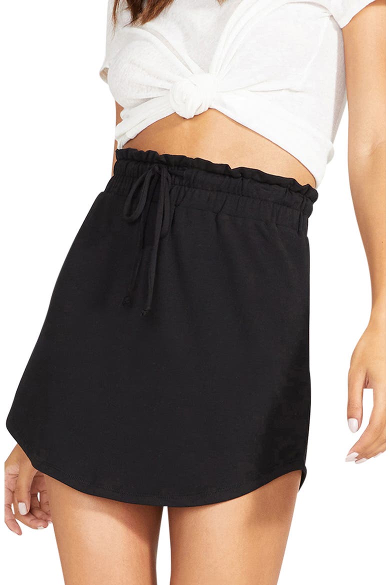 It's Casual Jersey Miniskirt, Main, color, BLACK