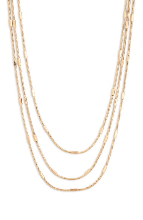 Triple Layer Bar Chain Necklace