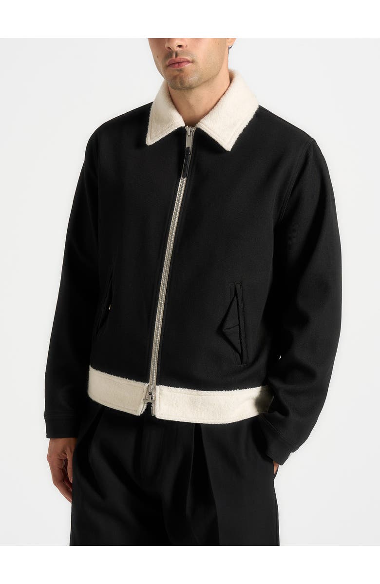 Manière De Voir Keith Twill Contrast Jacket, Main, color, Black