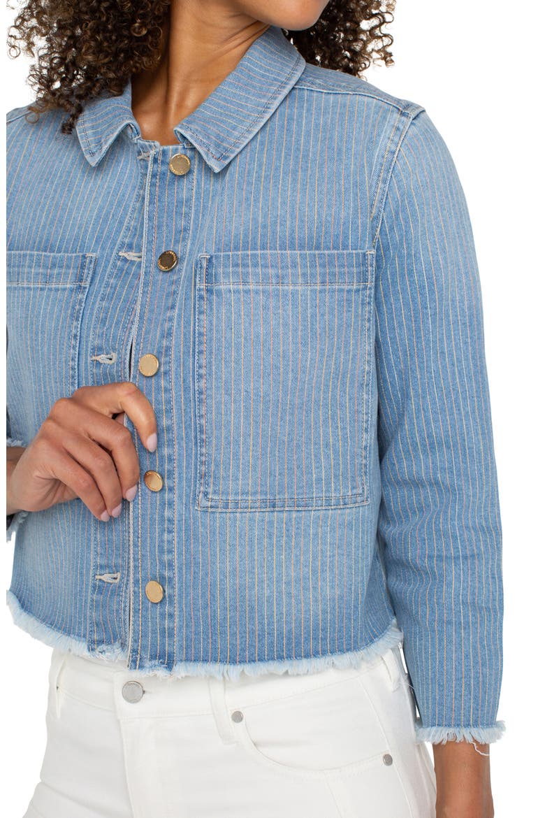 Stripe Crop Denim Shacket, Alternate, color, SUNSET STRIPE