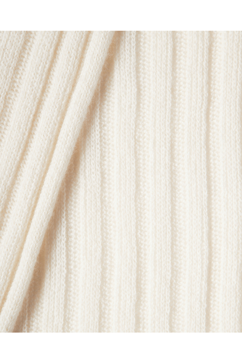 Pure Cashmere Plush-Ribbed Scarf, Alternate, color, Milk White