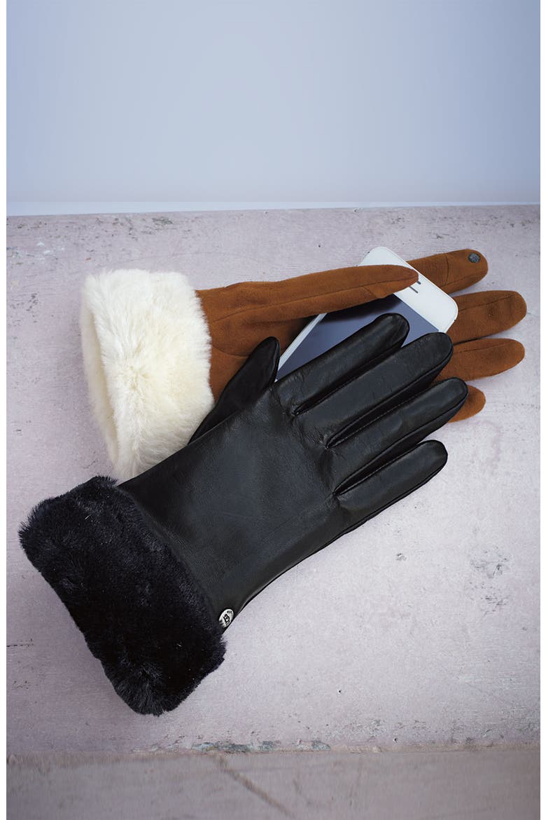 Australia 'Fashion Shorty' Tech Glove, Alternate, color, BLACK