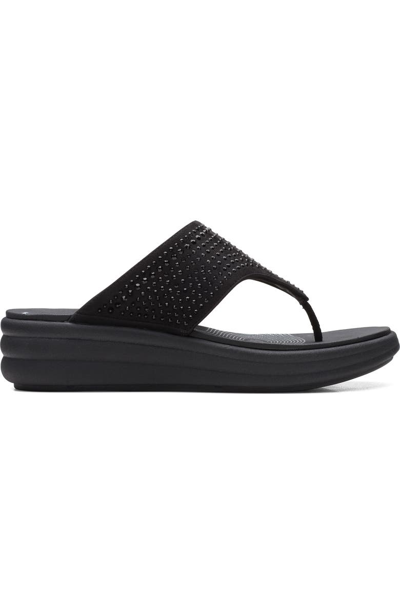 Clarks<sup>®</sup> Drift Jaunt Wedge Sandal, Alternate, color, Black Inte