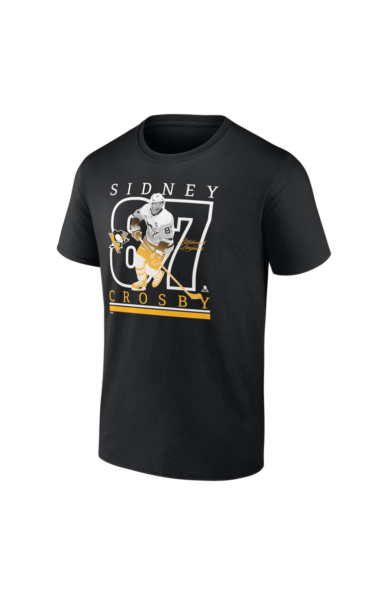 FANATICS Men's Fanatics Sidney Crosby Black Pittsburgh Penguins Authentic Stack Name & Number T-Shirt, Alternate, color, 