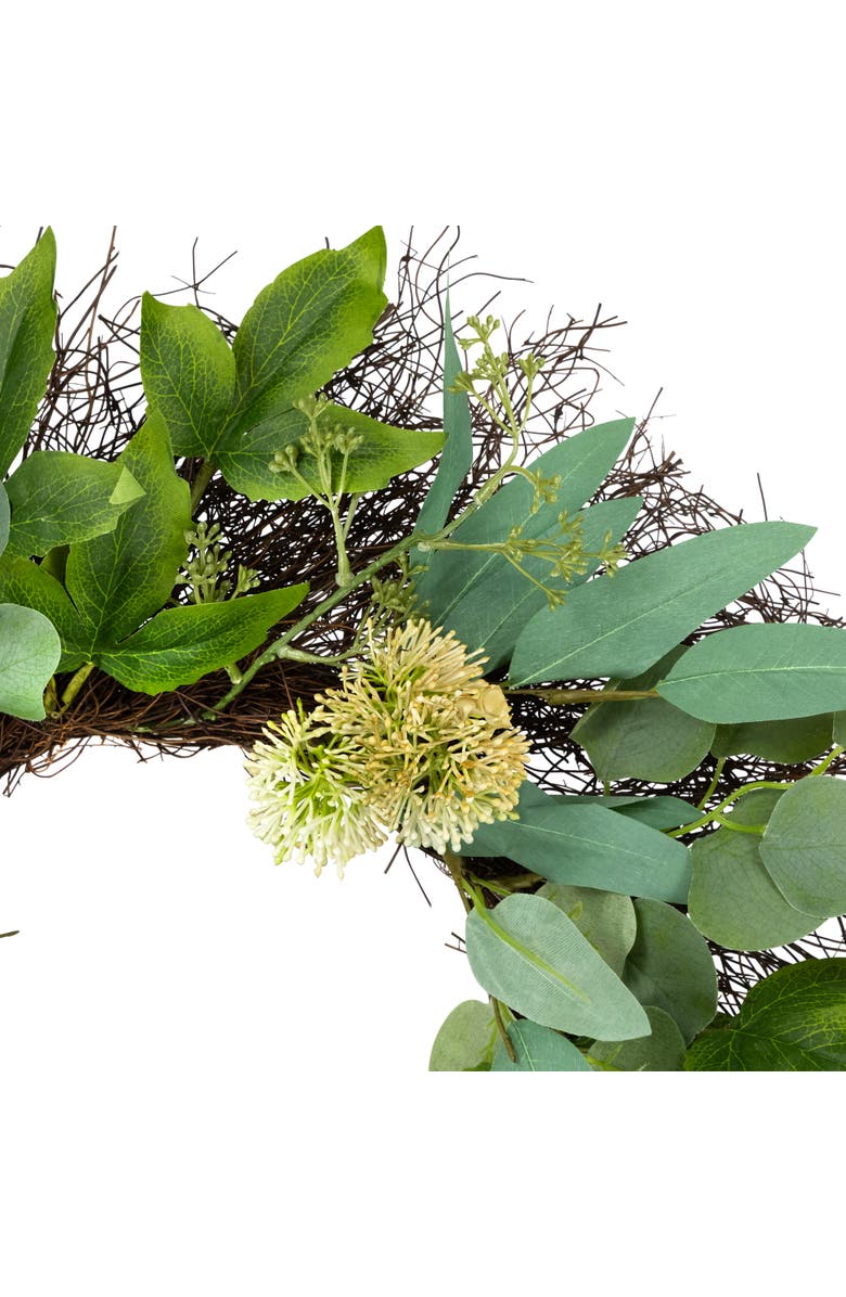 Northlight Eucalyptus and Olive Leaf Twig Spring Wreath, 24-Inch, Alternate, color, Green