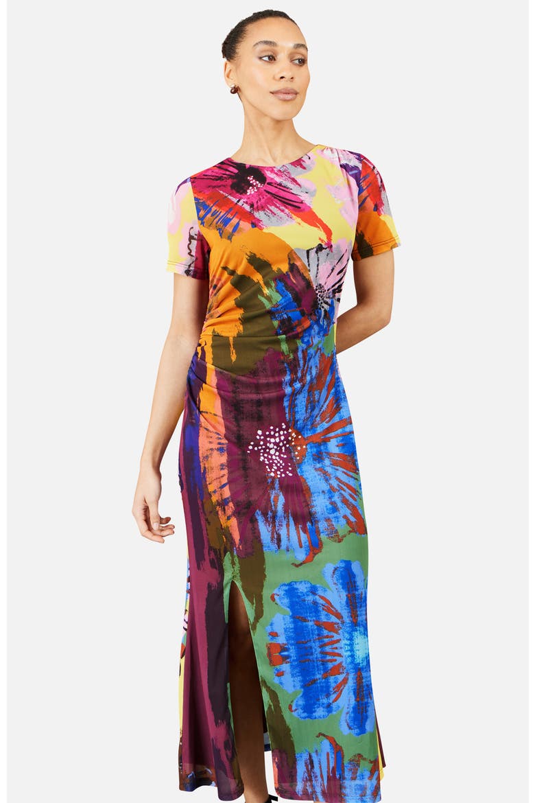 Abstract Floral Mesh Maxi Dress, Alternate, color, Multi