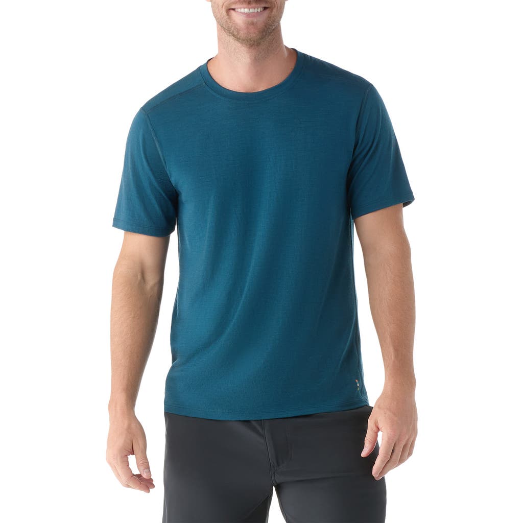 Smartwool Merino Wool Blend Short Sleeve T-shirt In Twilight Blue