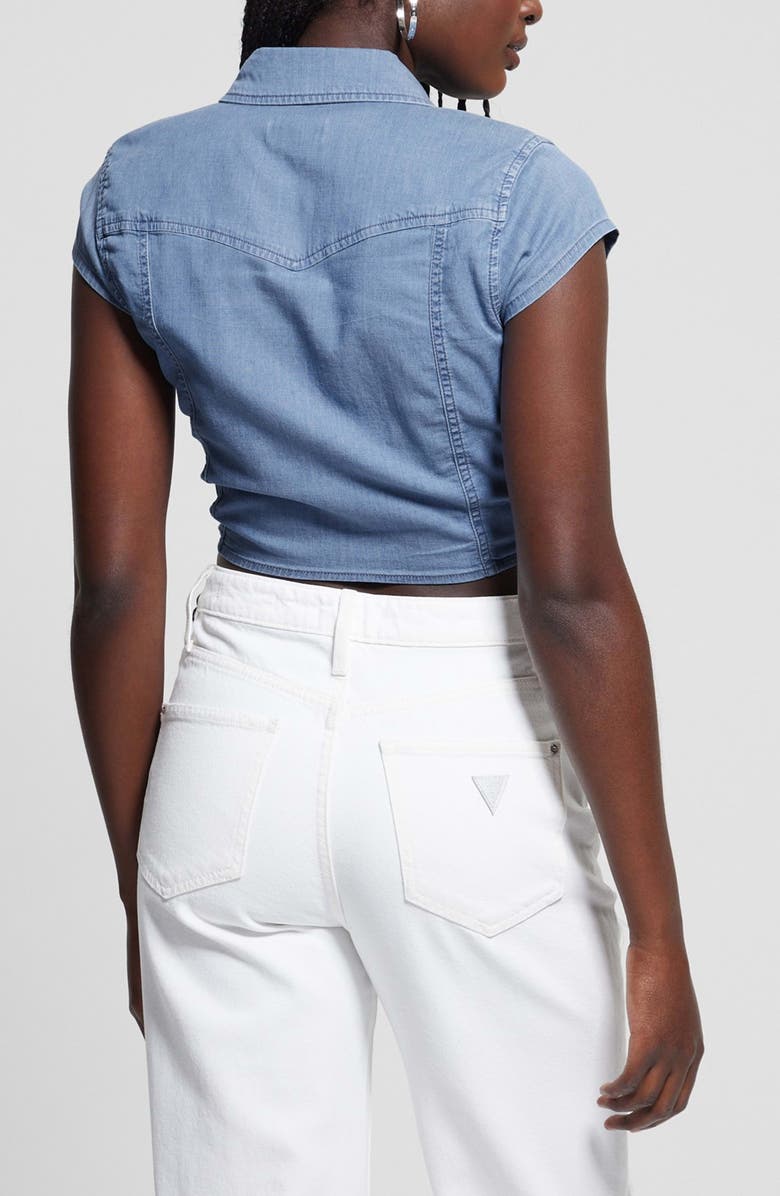 GUESS Classic Western Tie Hem Shirt, Alternate, color, 