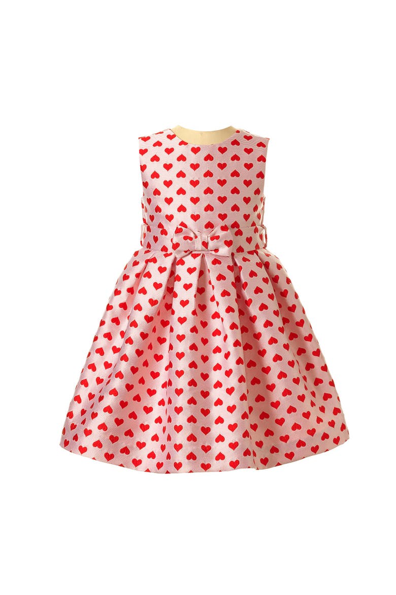 Heart Damask Dress, Main, color, Pink