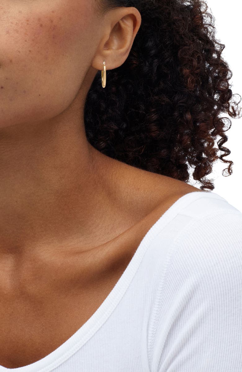 Frankie & Zoe Tube Oval Hoop Earrings, Alternate, color, Yellow Gold