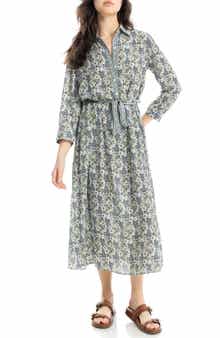MAX STUDIO Cuffed Sleeve Midi Shirtdress