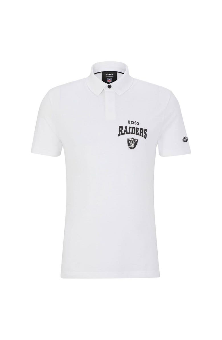 Boss X NFL Men's BOSS X NFL White/Black Las Vegas Raiders Punter Polo, Main, color, White