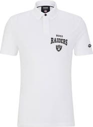 Boss X NFL Men's BOSS X NFL White/Black Las Vegas Raiders Punter Polo