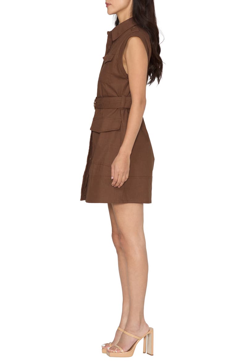 Nala Cotton Sleeveless Shirtdress, Alternate, color, BROWN