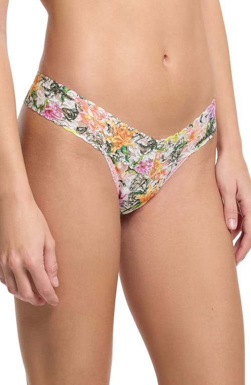 Shop Hanky Panky Print Low Rise Thong In Botany White