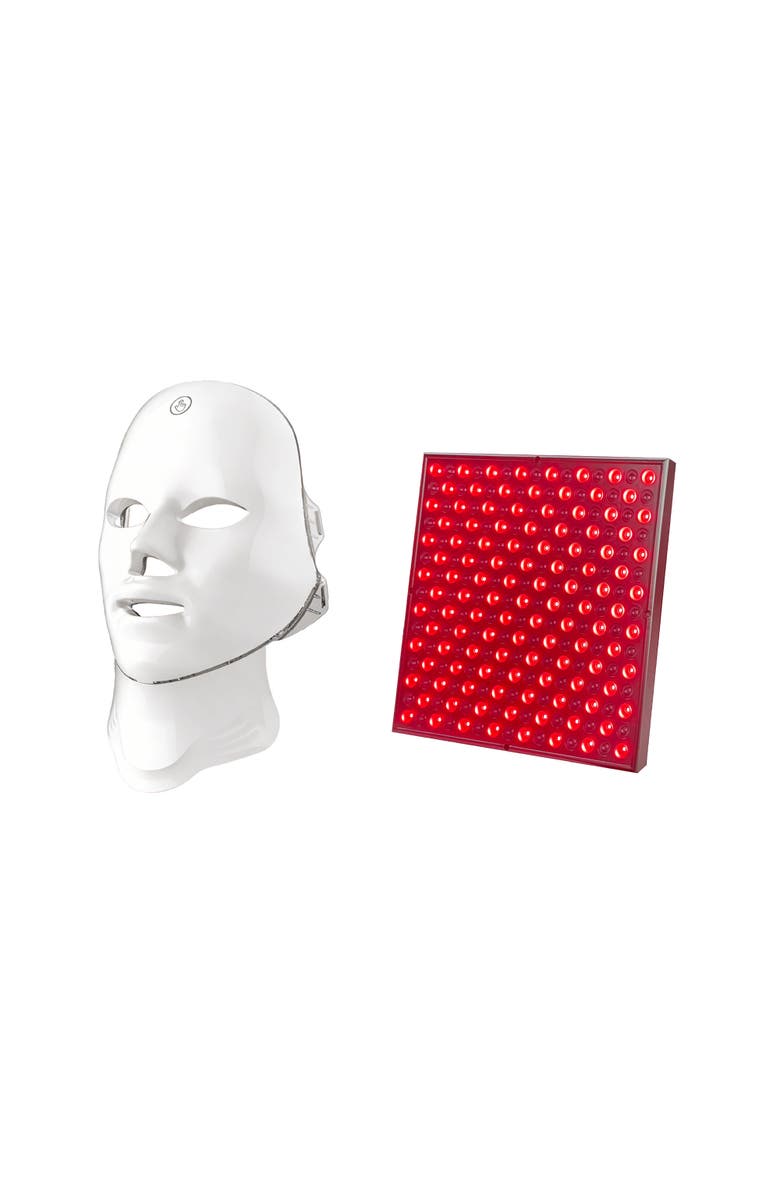 PURSONIC 7-in-1 LED Light Therapy Face & Neck Mask + LED Red Light Therapy Panel, Main, color, White