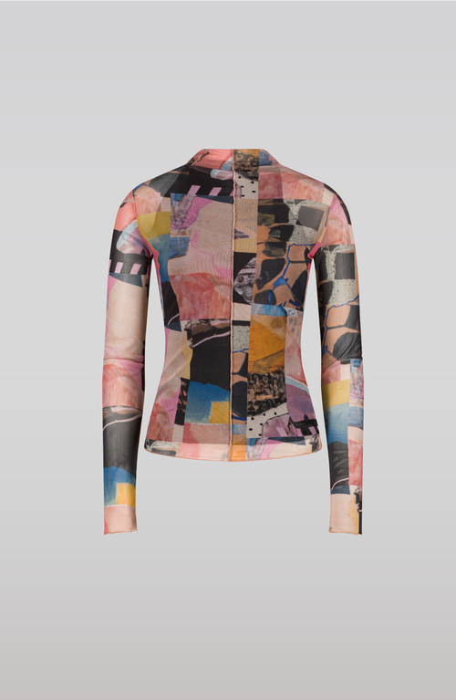 Saemdi Collage Mesh Top In Multi
