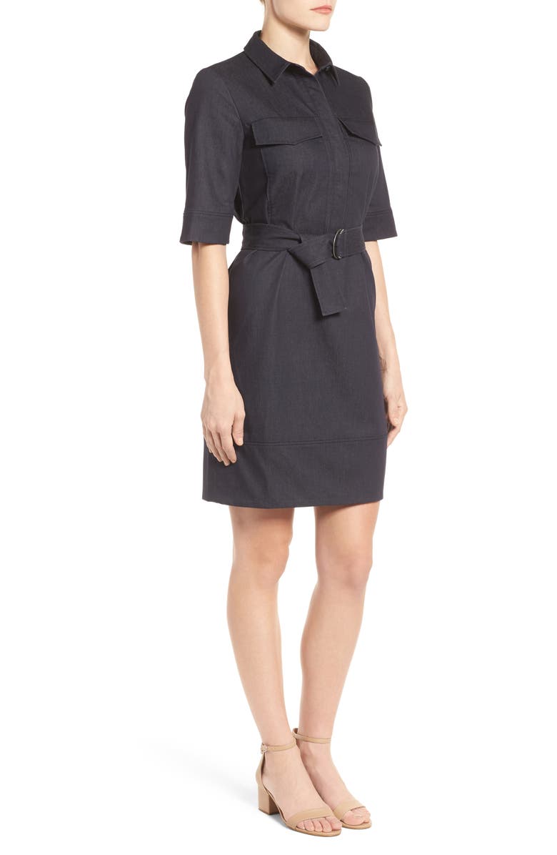 Halogen<sup>®</sup> Belted Denim Shirtdress, Alternate, color,