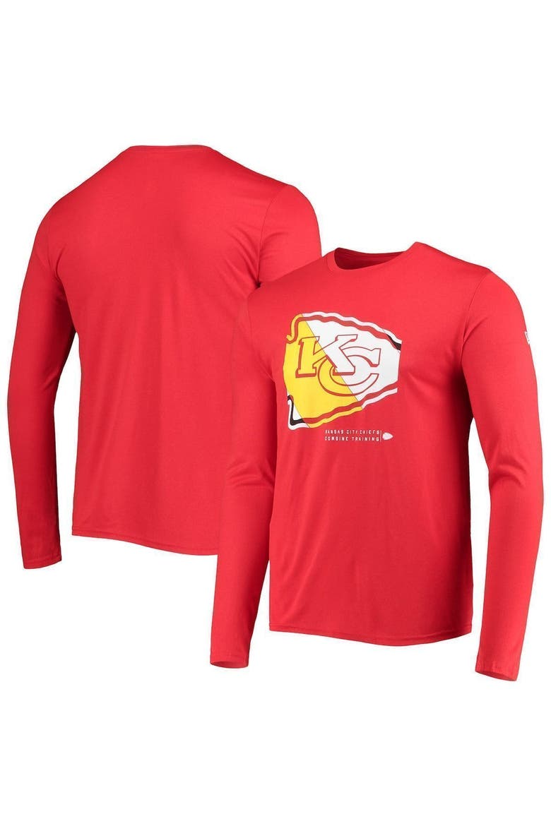 Men's New Era Red Kansas City Chiefs Combine Authentic Sections Long Sleeve T-Shirt, Main, color, Red