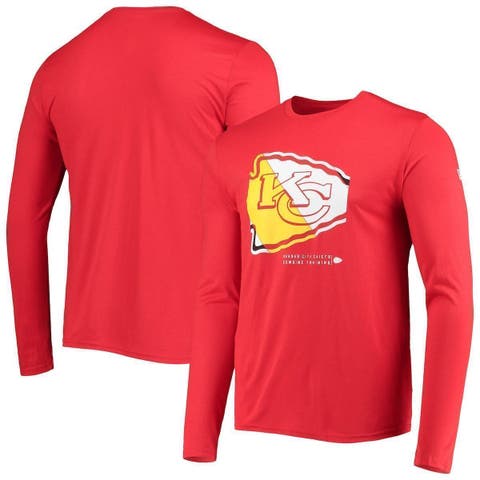 Men's New Era Red Kansas City Chiefs Combine Authentic Sections Long Sleeve T-Shirt