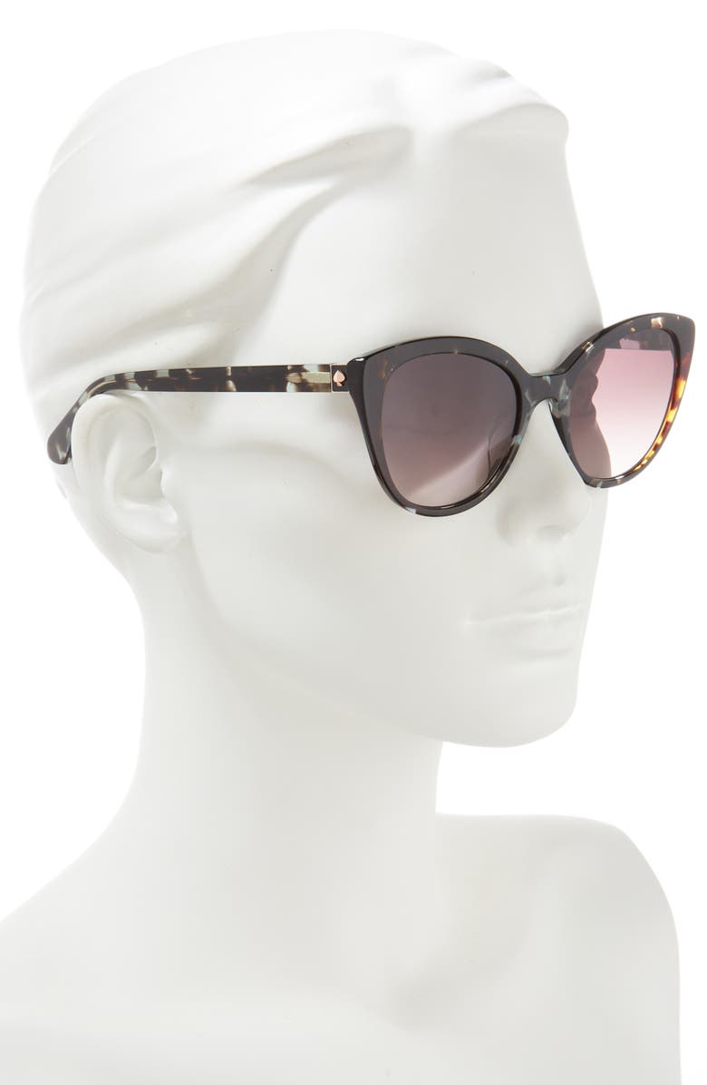 Kate Spade New York amberlees 55mm gradient eat eye sunglasses, Alternate, color, Havana Multi/ Brown Gradient