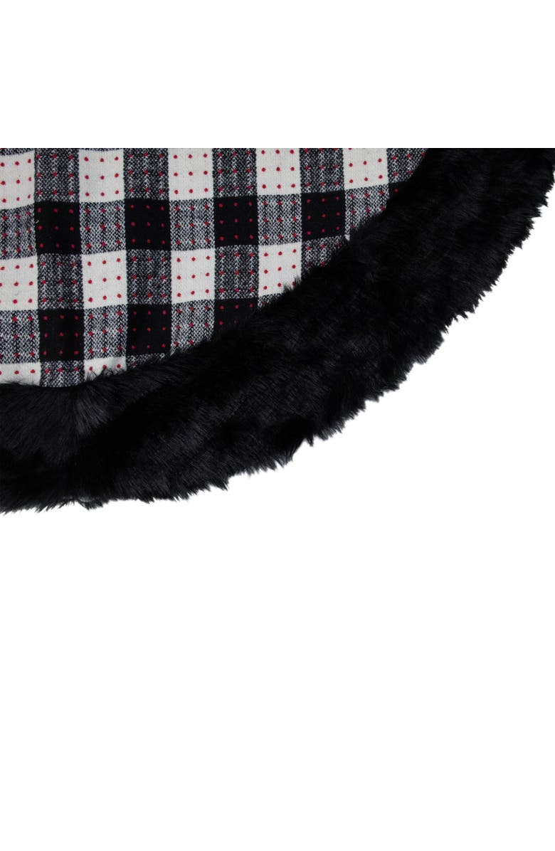 Northlight Buffalo Plaid Christmas Tree Skirt - 48" - Black and White, Alternate, color, White