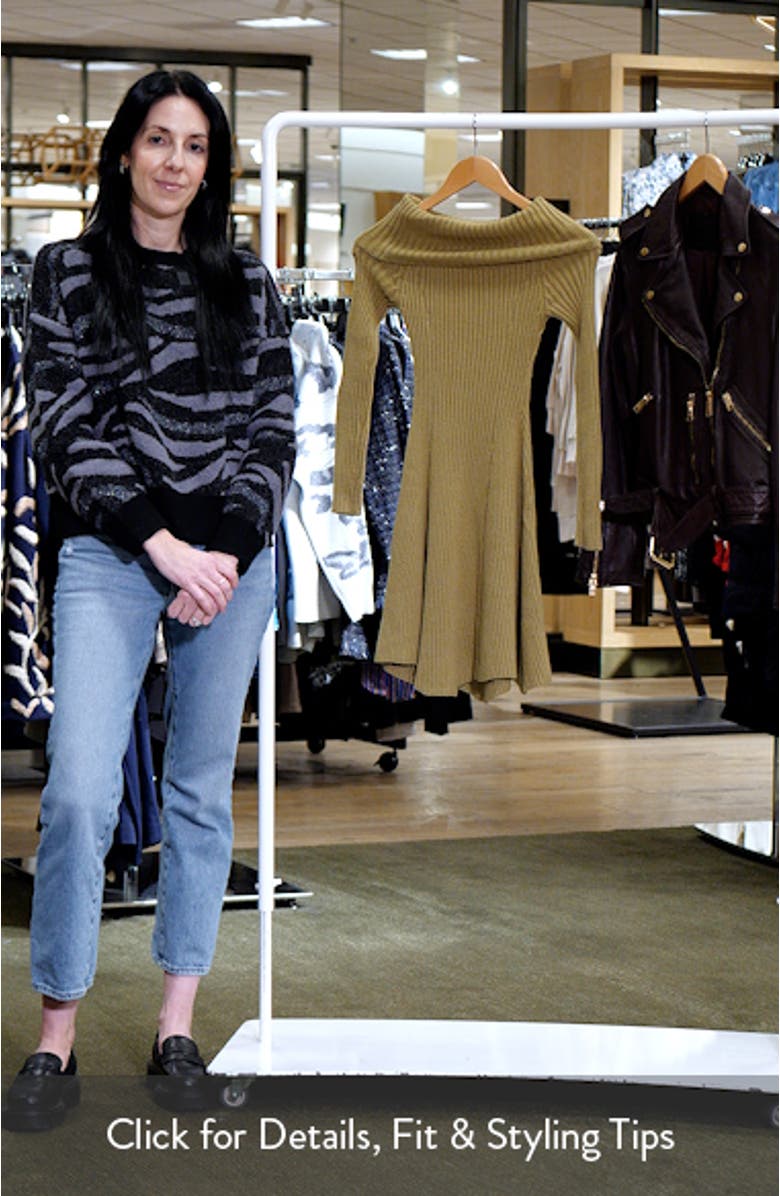 Francisco Off the Shoulder Long Sleeve Sweater Dress, sales video thumbnail