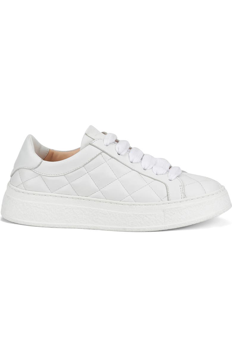 AGL Diamond Quilt Leather Sneaker, Alternate, color, White-White