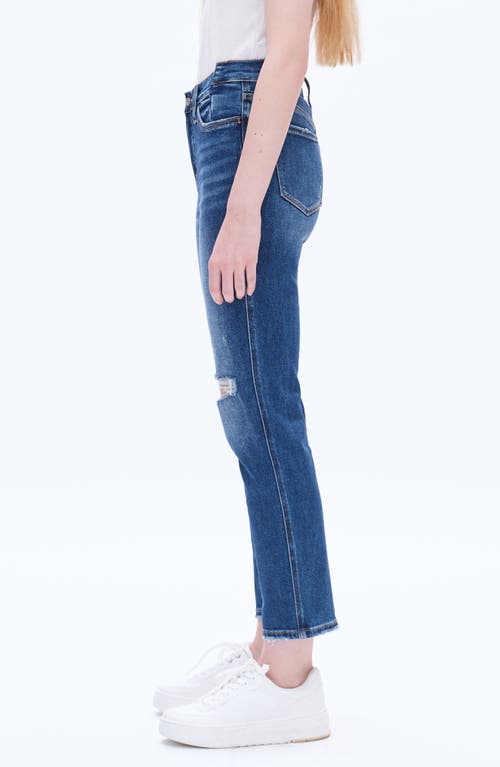 Bayeas Distressed High Waist Ankle Straight Leg Jeans