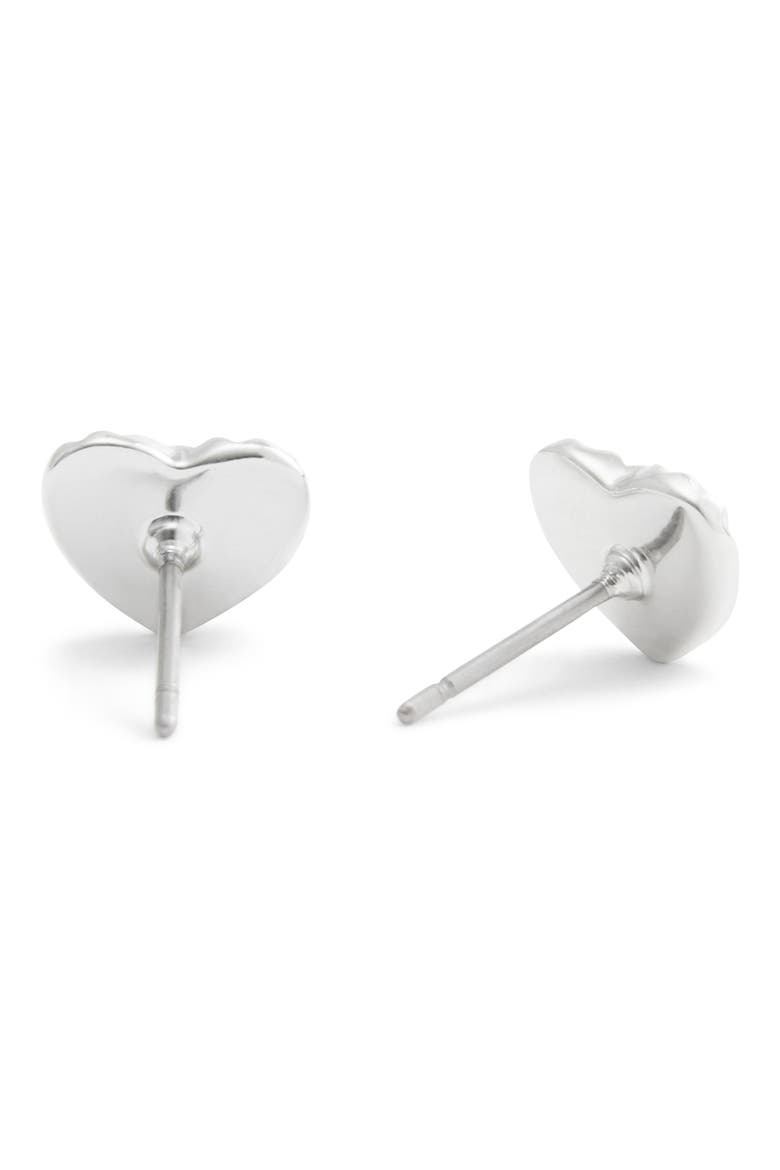 Heritage Heart Stud Earrings, Alternate, color, RHODIUM