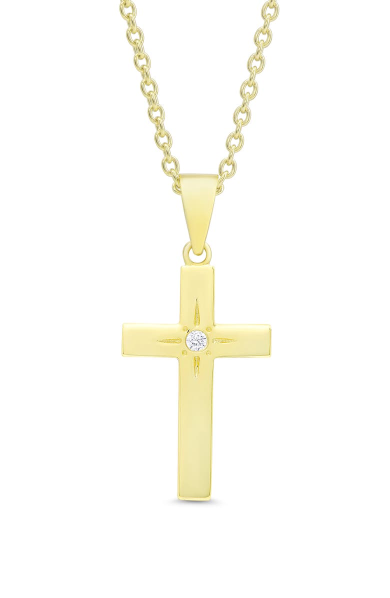Lily Nily Kids' Cubic Zirconia Cross Pendant Necklace, Main, color, Gold