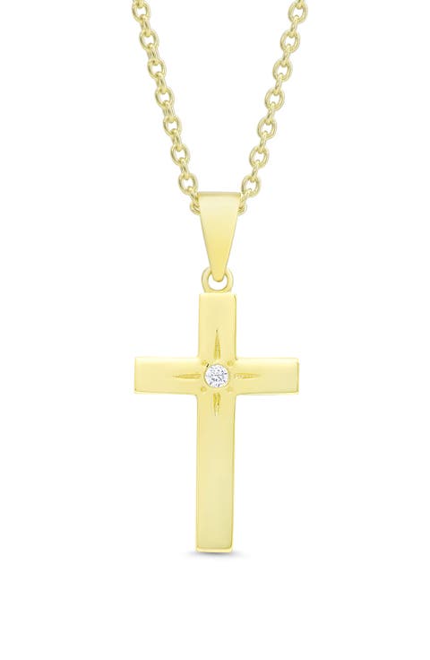 Kids' Cubic Zirconia Cross Pendant Necklace