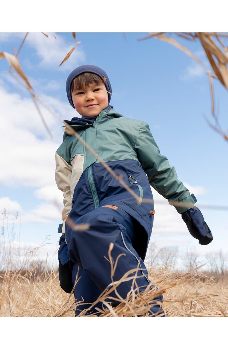 Deux par Deux Boy Mid-Season Fleece Jacket in Recycled Polyester, Alternate, color, Dark Green, Beige And Navy