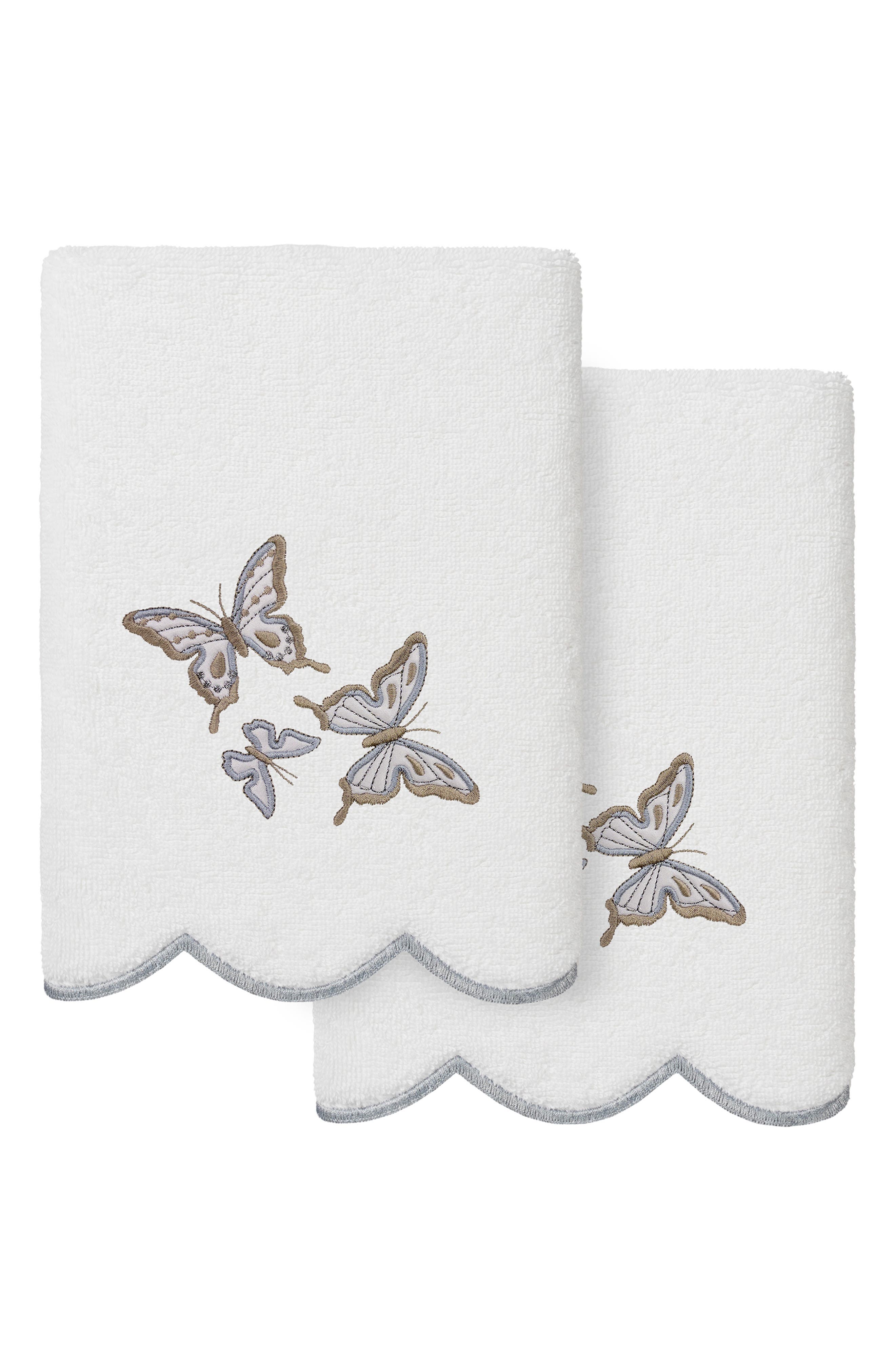 2-Piece Brittney Embroidered Turkish Cotton Hand Towel Set