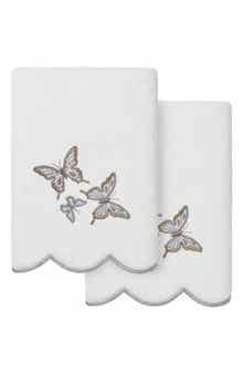 2-Piece Brittney Embroidered Turkish Cotton Hand Towel Set