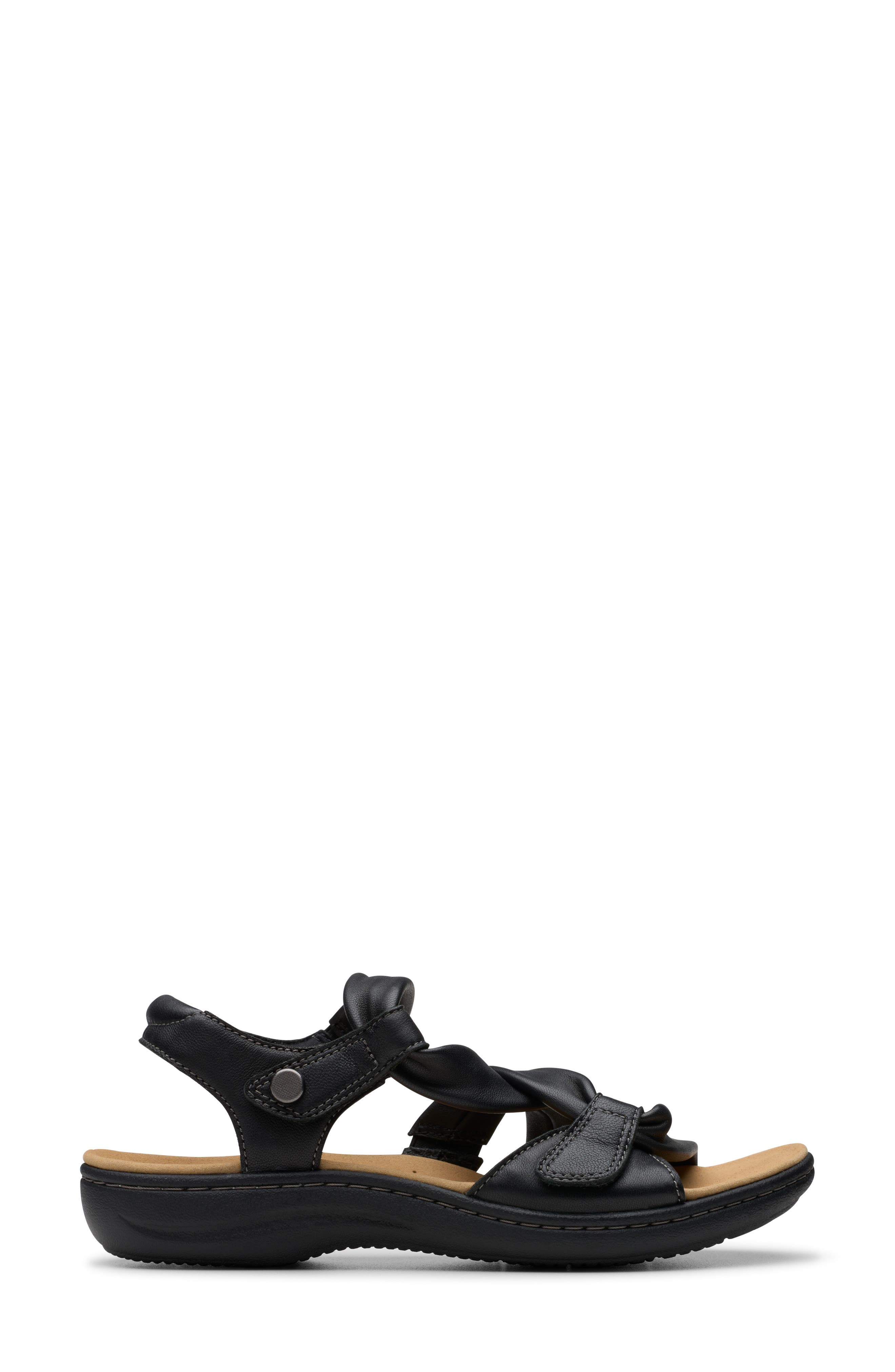 Clarks<sup>®</sup> Laurieann Bell Sandal, Alternate, color, Black Leather