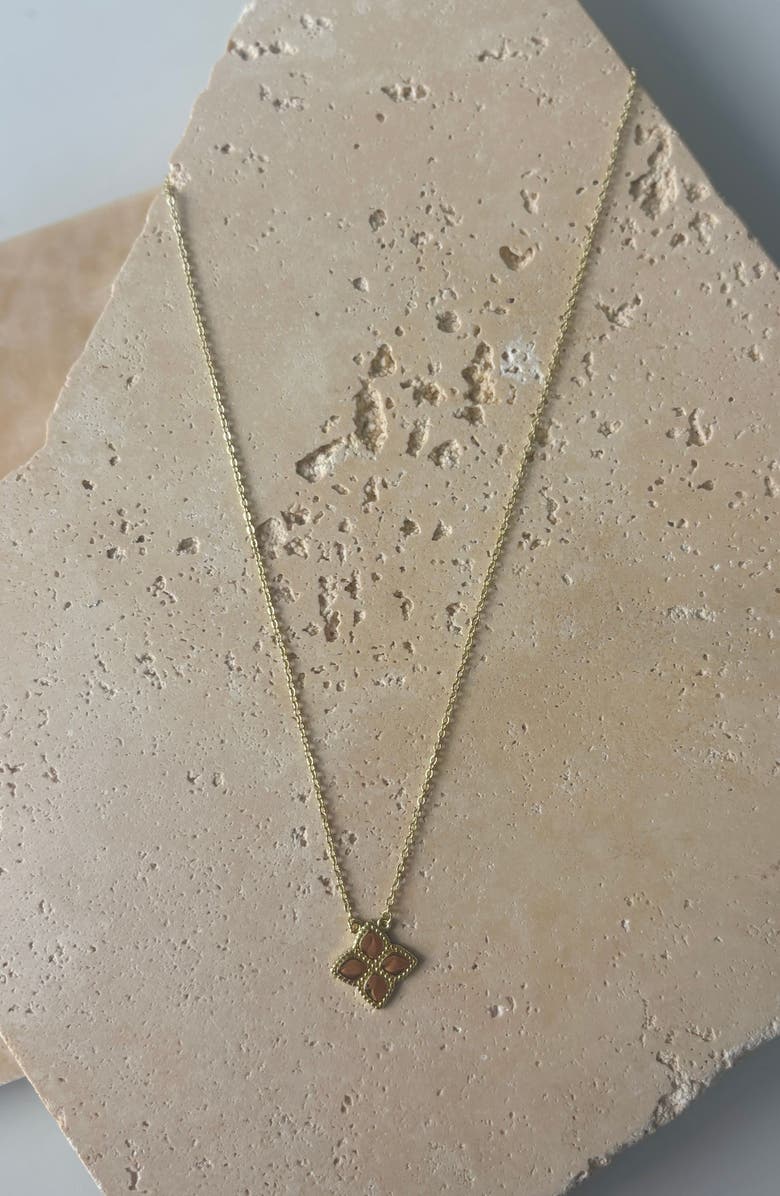 Adornia Pointed Clover Pendant Necklace, Alternate, color, Gold