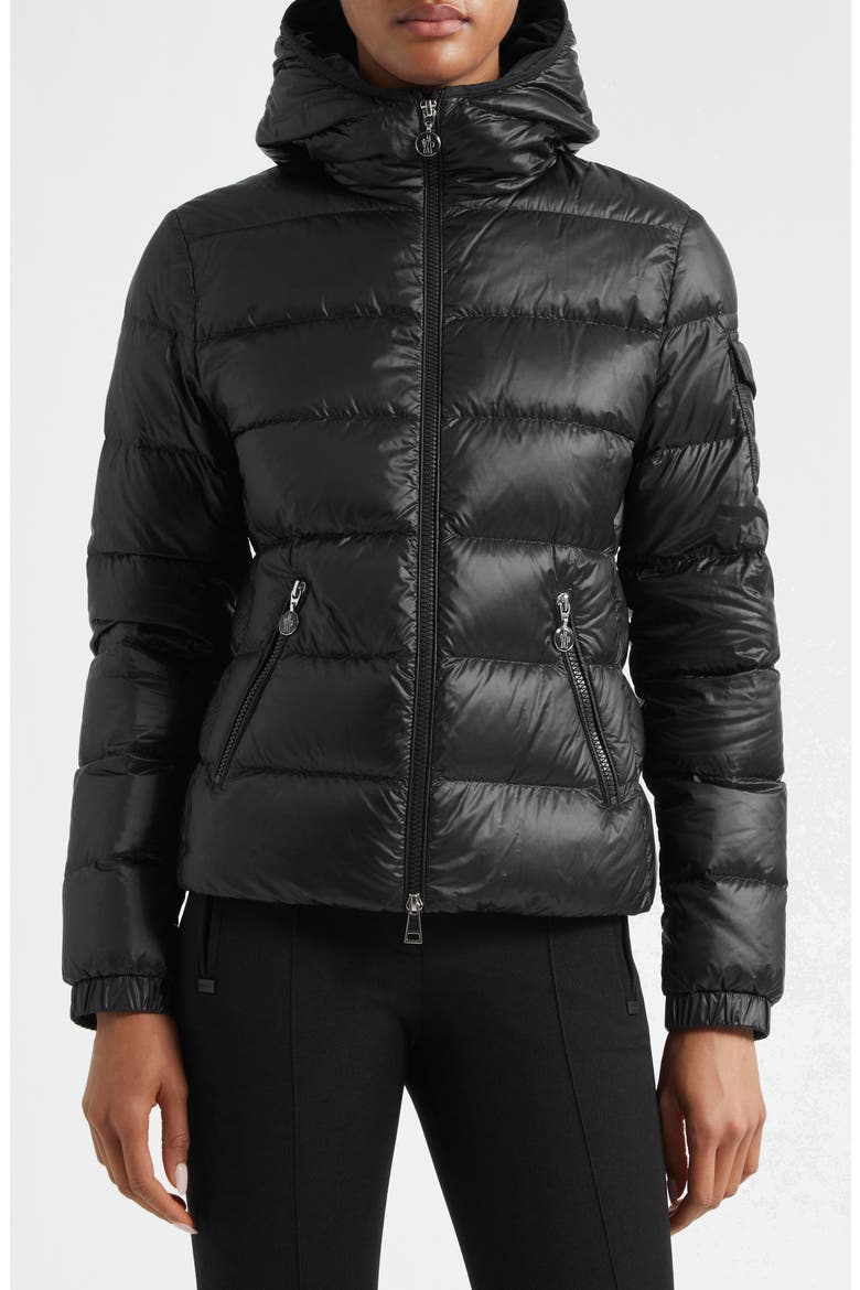 Gles Hooded Down Jacket, Main, color, BLACK