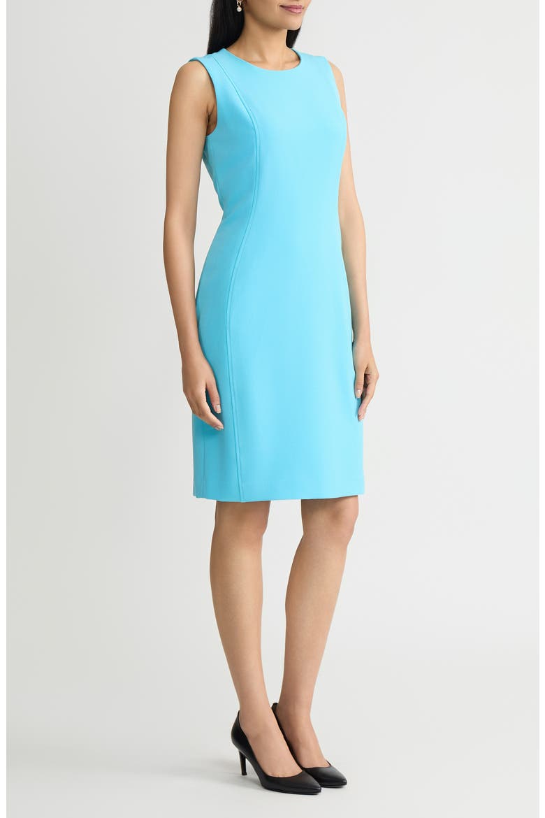 Princess Seam Sheath Dress, Alternate, color, AQUA OASIS
