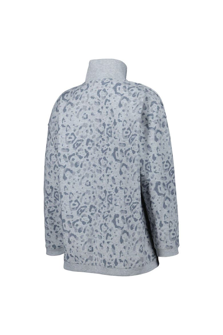 Women's Gameday Couture Heather Gray Alabama Crimson Tide Leopard Quarter-Zip Sweatshirt, Alternate, color, Heather Gray