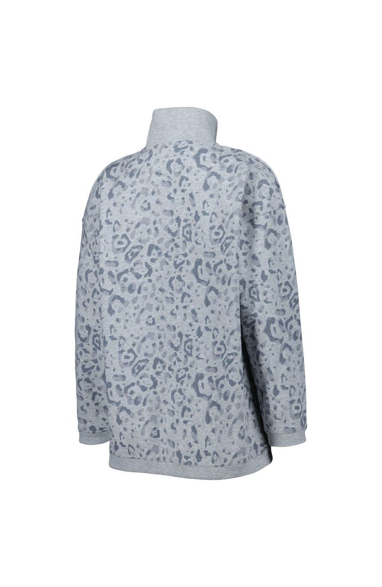 GAMEDAY COUTURE Women's Gameday Couture Heather Gray Alabama Crimson Tide Leopard Quarter-Zip Sweatshirt, Alternate, color, Heather Gray